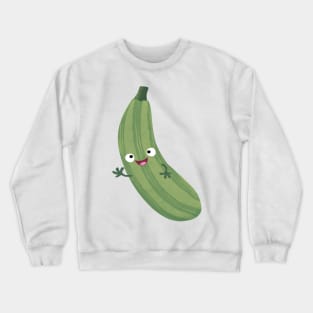 Cute zucchini happy cartoon illustration Crewneck Sweatshirt